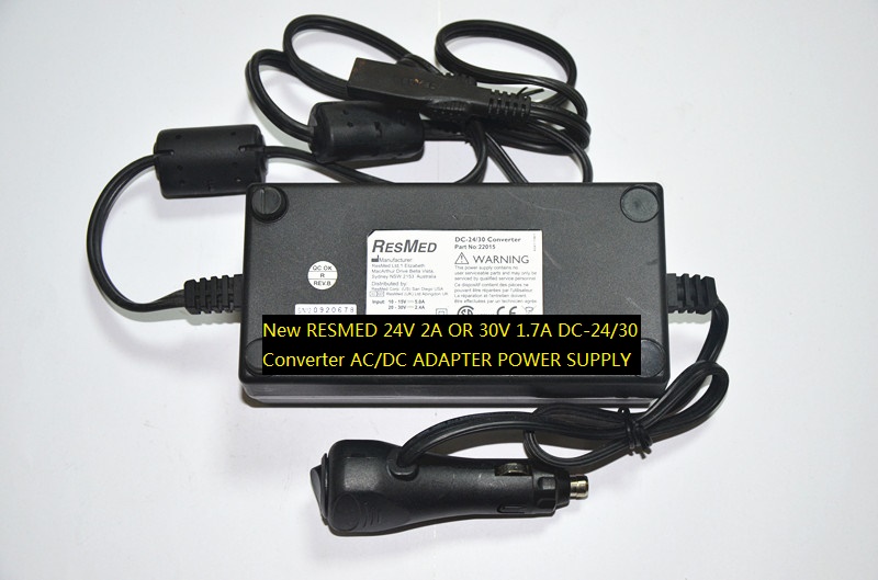New RESMED 24V 2A OR 30V 1.7A DC-24/30 Converter AC/DC ADAPTER POWER SUPPLY